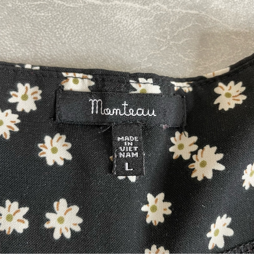Monteau Black Daisy Floral High Waist Flared Leg Shorts - Picture 7 of 10